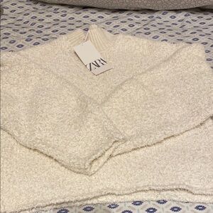 NWT zara fur sweater